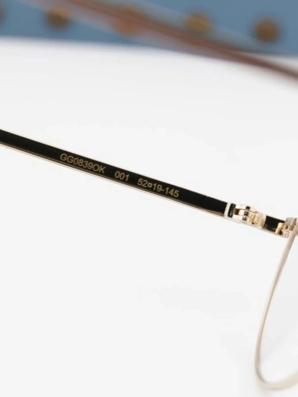 Gucci GG0839OK 001 Round Eyeglasses - Black/Gold 52mm